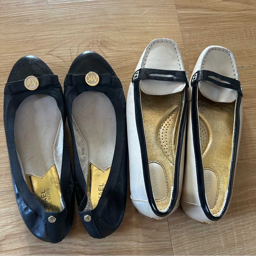 2 Pairs of Flats- Michael Kors and Sperry